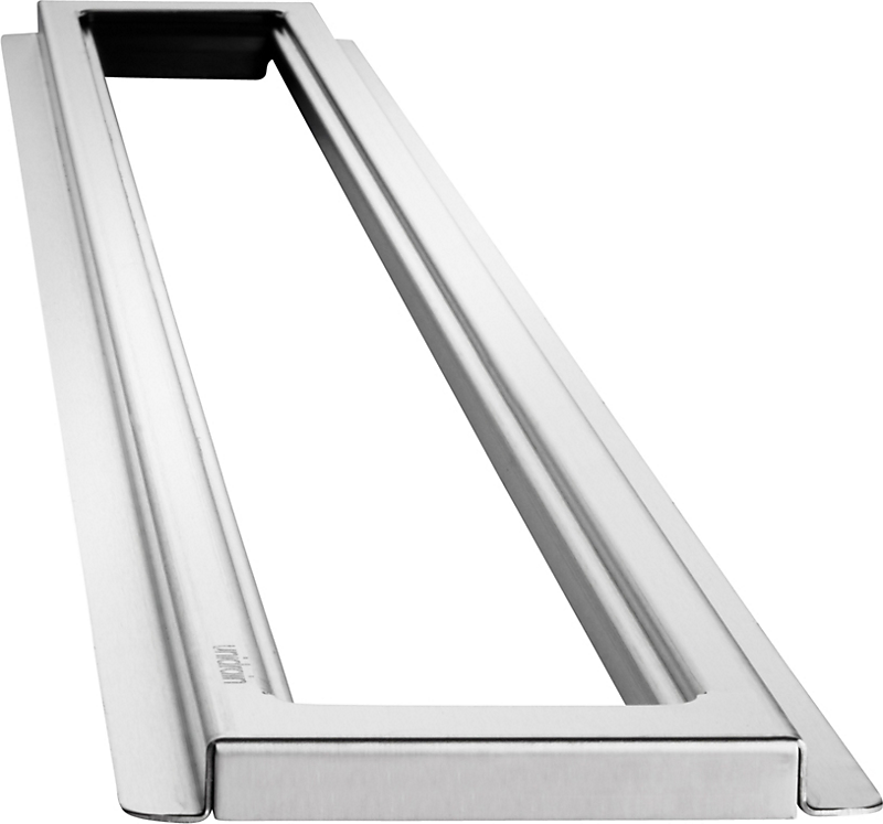 Unidrain Classicline ramme 900mm H10mm til afløbsarmatur. Rustfrit stål/Børstet