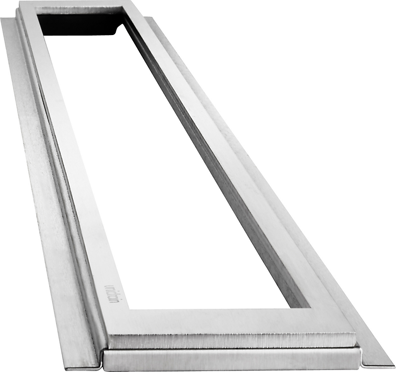 Unidrain HighLine ramme 300x10mm til afløbsarmatur. Fritliggende. Børstet stål