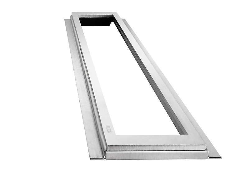 Unidrain Highline ramme, fritliggende. 300 mm, H 12 mm. Rustfrit stål