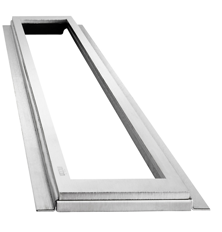 Unidrain Highline ramme, fritliggende. 700 mm, H 12 mm. Rustfrit stål