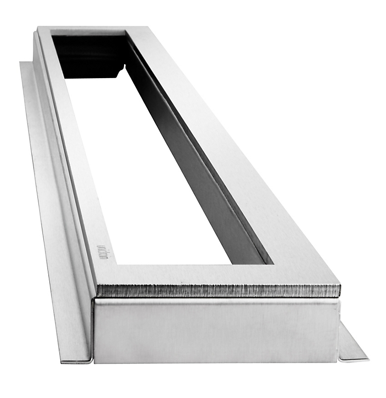 Unidrain Highline ramme, fritliggende. 700 mm, H 25 mm. Rustfrit stål