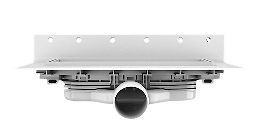 Purus Line afløbsrende 600mm, ekstra lav med vandret Ø50mm udløb