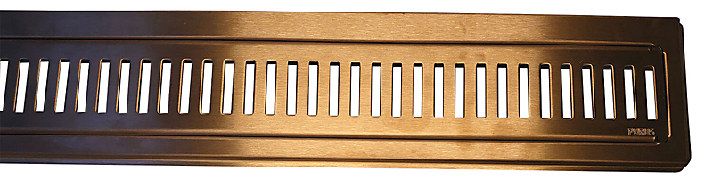 PURUS Line RIB ramme og rist 1000mm. Kobber, PVD behandlet. Rustfrit stål