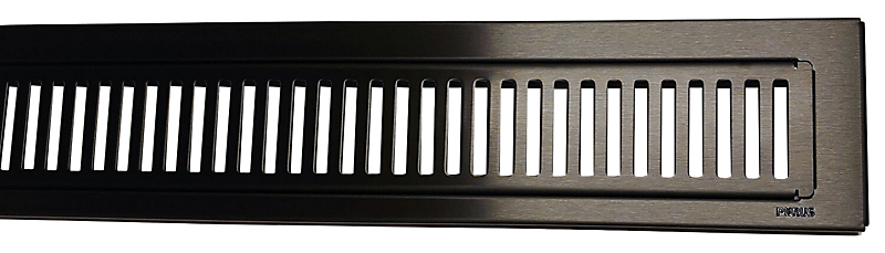 PURUS Line RIB ramme og rist 1000mm. Sort, PVD behandlet. Rustfrit stål