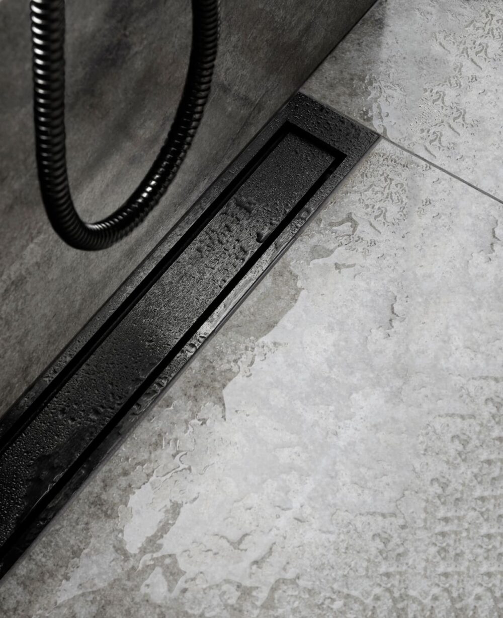 Unidrain highline panel 800 mm. Rustfrit stål/sort