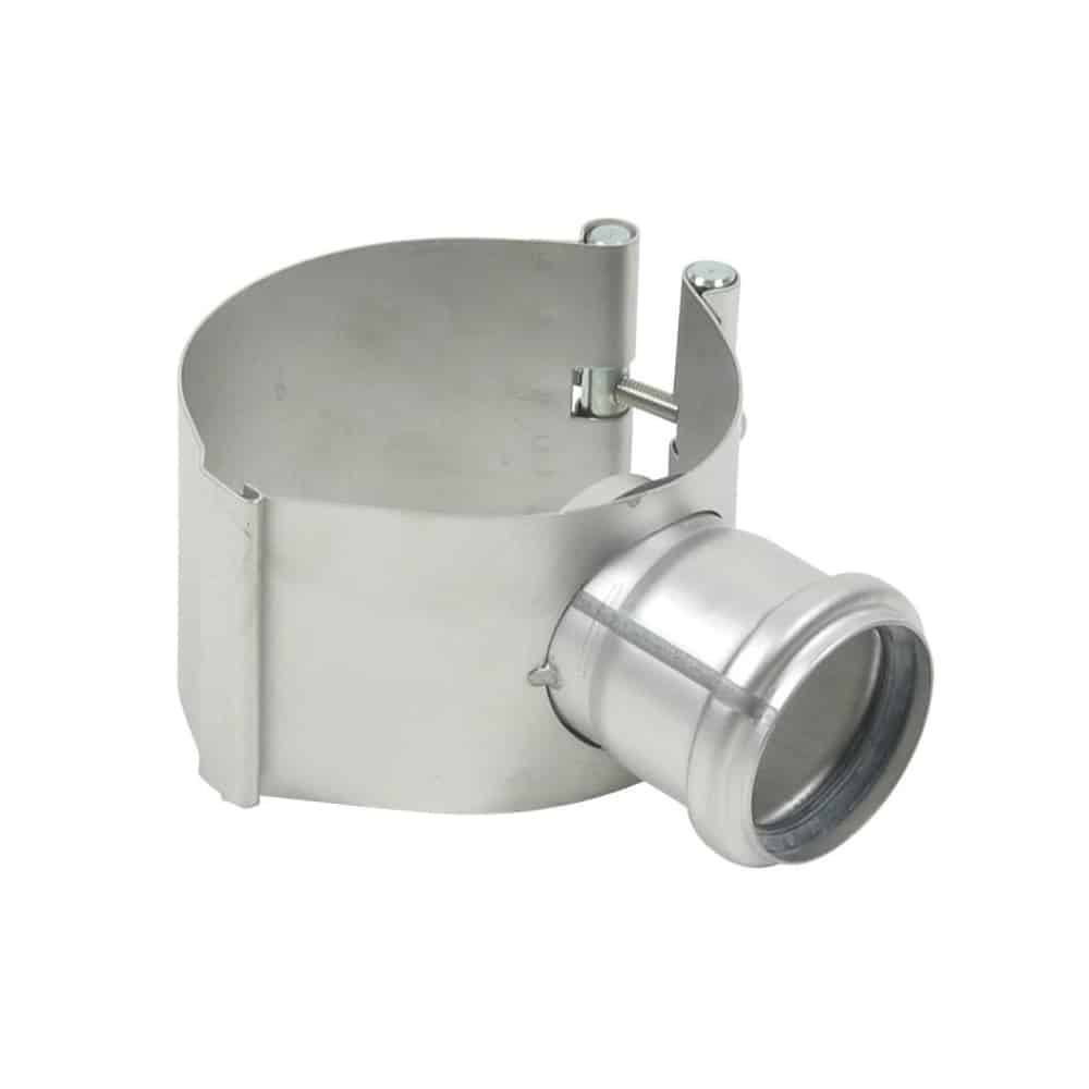Blücher EuroPipe indskæringsmanchet 110 mm til 50 mm sideindløb. Rustfrit stål