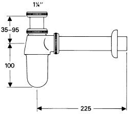 Hansgrohe pungvandlås 1. 1/4'', med roset Hansgrohe pungvandlås 1. 1/4'', med roset