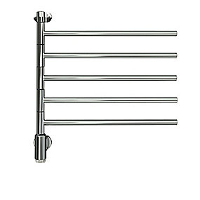 Kriss Flex 1 Elektrisk håndklædevarmer 550 x 597 mm. Med 5 arme, timer & APP. 50 Watt. Krom