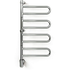 Kriss Flex U elektrisk håndklædevarmer 450 x 956 mm. Med 4 arme, timer & APP. 55 Watt. Krom