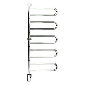 Kriss Flex U Elektrisk håndklædevarmer 1160x450 mm. Med 5 arme, timer & APP, 69Watt. Krom