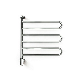 Kriss Flex U 3 Elektrisk håndklædevarmer 650 x 757 mm. Med 3 svingbare arme, timer & APP, 64 Watt. Krom