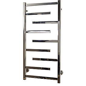 Kriss Luna Elektrisk håndklædevarmer 1000 x 500 mm. 60 Watt m/DUO regulering. Poleret rustfrit stål