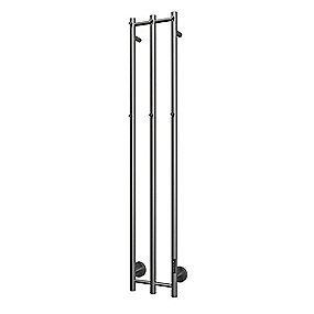 TVS håndklædetørrer plus 3v el gun metal (pvd), 1500 x 280 mm, med timer