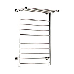 TVS Eldo H elektrisk håndklæderadiator 880x530x320 mm. 2 og 4 timers timer funktion. Poleret rustfri stål