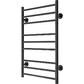 TVS Eldo 9 El håndklæderadiator lige med timer, 860 x 530 mm, sort