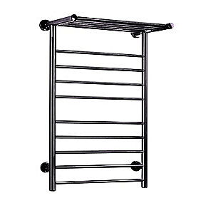 TVS Eldo H elektrisk håndklæderadiator med hylde 880x530x320 mm. 2 og 4 timers timer funktion. Sort overflade