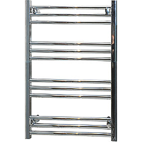 Kriss skandi håndklædetørrer 750x500mm. Til centralvarme, elvarmeelement el. til kombi-drift. Krom