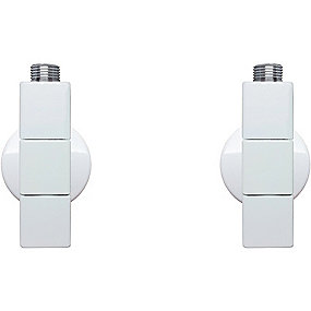 Kriss 4K2 ventilsæt 1/2'', vinkelløbende, manuelt. Inkl. 1/2'' tilslutningsrør & rosetter. Hvid