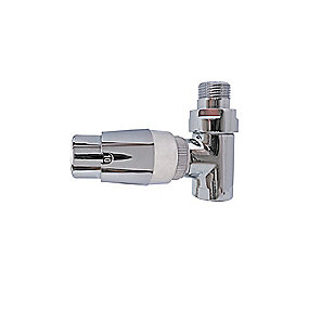 Kriss Cylinder ventilsæt med returtermostat ligeløbende. Krom 1/2''