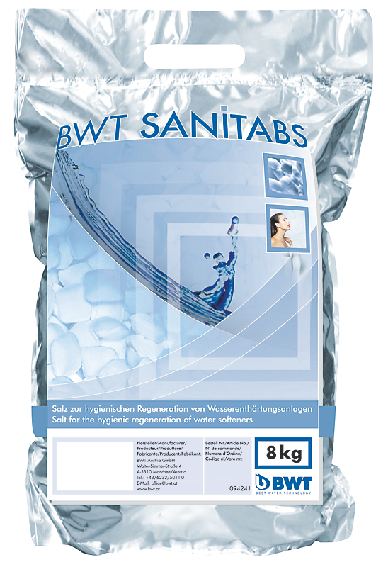 BWT Sanitabs. Salt til blødgøringsanlæg. 8 kg. pr. pose