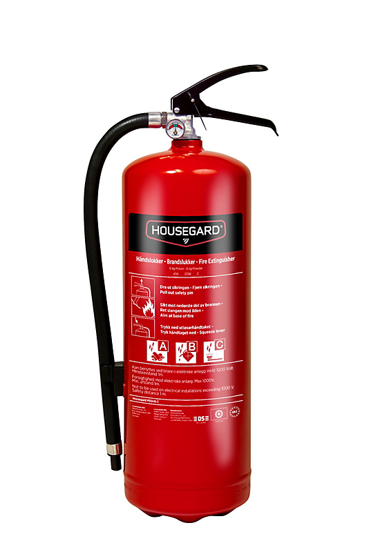 Housegard pulverslukker 6 kg brandklasse ABC
