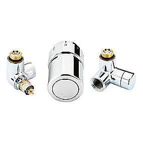 Danfoss RTX ventilsæt, til venstre monteret termostat, krom