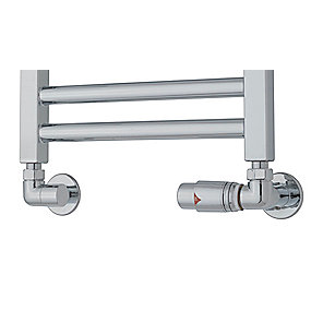 TVS returventilsæt, vinkel, retur højre, krom