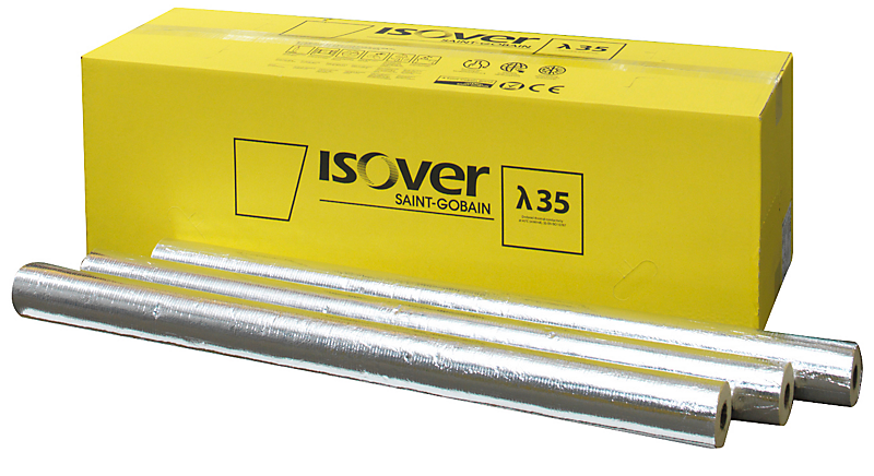 ISOVER Ultimate Protect S1000 (TapeLock rørskål) 114x50 mm, 1,2mtr. M/alu-folie, max. 500°C. Med tape