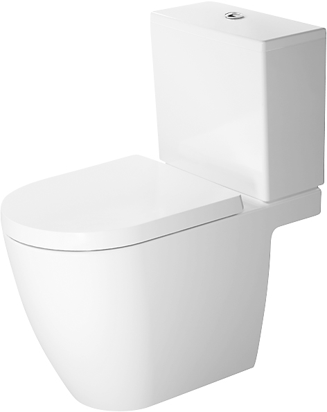 Duravit ME by Starck toilet 370x650mm vandret afløb uni-lås med WonderGliss. Uden cisterne & sæde