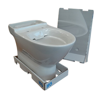 Ifö Spira Art toiletskål med lukket S-lås. Til limning. Rimfree