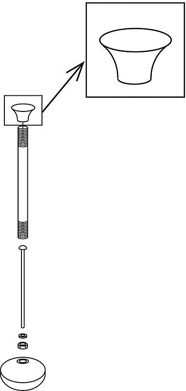 Gustavsberg løfteknap til skyl med logo