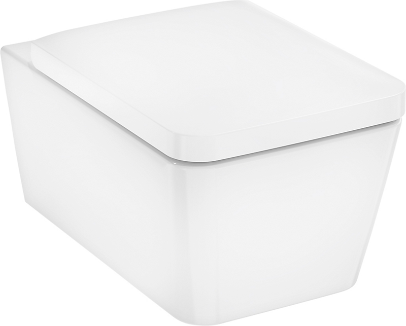 hansgrohe EluPura Q Væghængt toiletsæt 540 uden skyllerand med toiletsæde med låg,