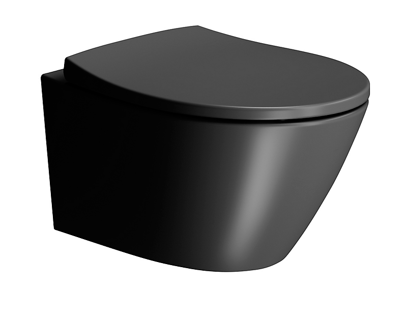 GSI Modo vægtoilet 52x37cm med swirlflush, mat sort