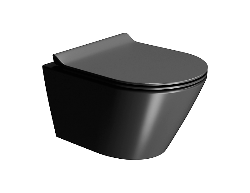 GSI Kube X 50cm vægtoilet med GeniusFlush skylleteknik matsort