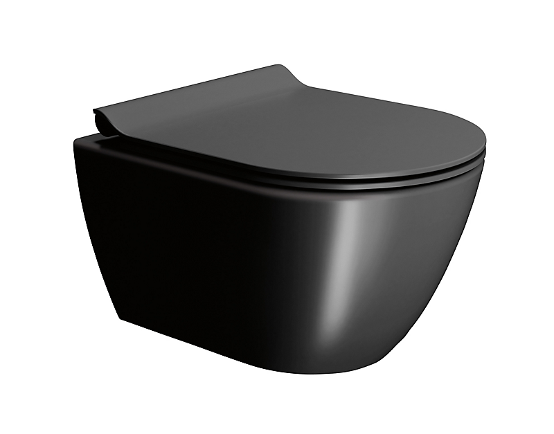 GSI Pura vægtoilet 50x36cm med swirlflush, mat sort