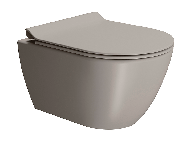 GSI Pura vægtoilet 50x36cm med swirlflush, farve tortora