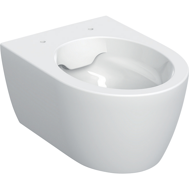 GEBERIT iCon væghængt toilet, kompakt, skjult montering, Rimfree: T=49cm, Hvid