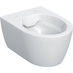 GEBERIT iCon væghængt toilet, kompakt, skjult montering, Rimfree: T=49cm, Hvid / KeraTect