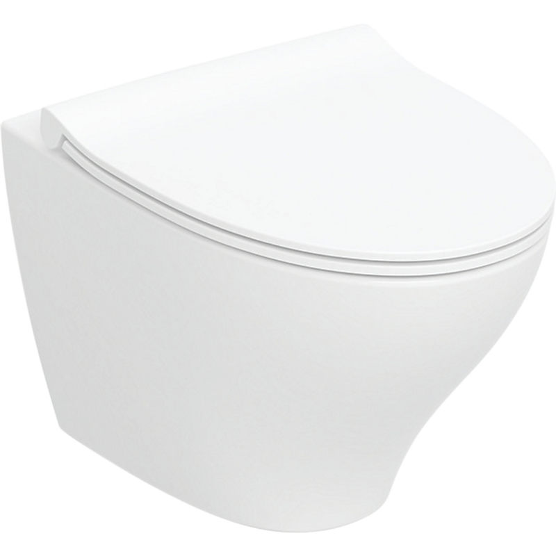 Ifø Spira Modern sæt hængetoiletskål med sæde 355x520x345mm Rimfree hvid