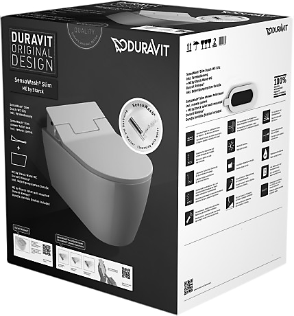 Duravit SensoWash Slim sampakke ME by Starck vægtoilet med åben skylle-rand og bidetsæde