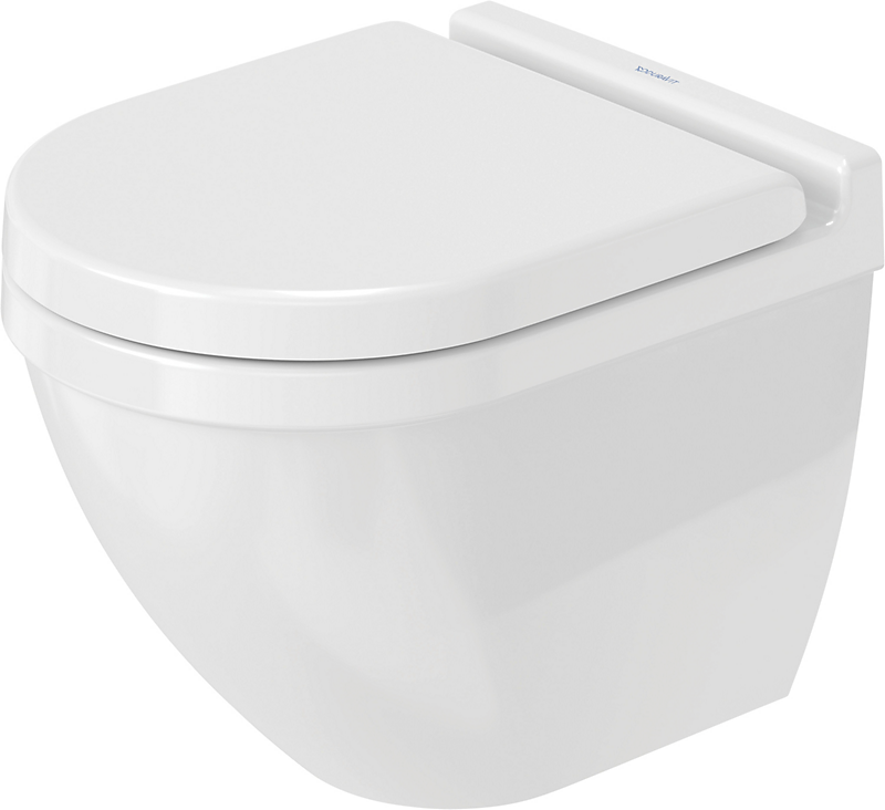Duravit Starck 3 compact væg-toilet, 370 x 485 mm, hvid, rimless