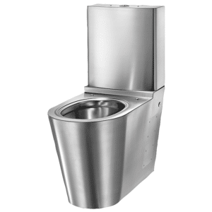 CMA Gulvmonteret toilet med cisterne. Rustfrit stål