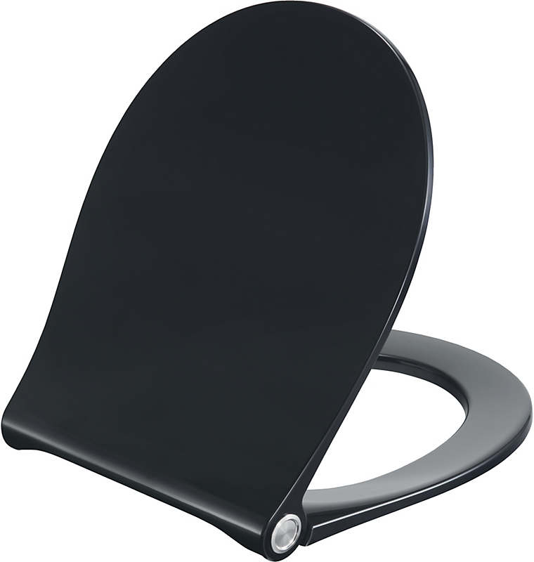 Pressalit Sway Uni 970 toiletsæde med softclose og lift-off. Inkl. beslag i rustfrit stål. Sort