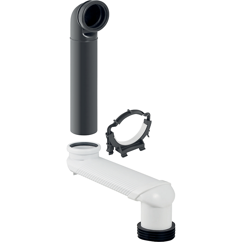 GEBERIT variabel afløbsbøjning sæt. Til væghængt toilet. Grå