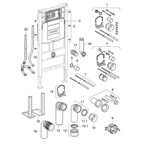 Geberit Duofix WC-element 112cm, med Sigma indbygningscisterne 12cm, type objekt