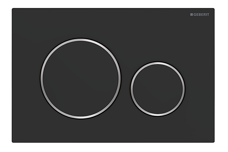 GEBERIT SIGMA20 betjeningsplade dobbeltskyl sort