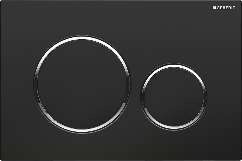 GEBERIT SIGMA20 betjeningsplade blank sort-krom