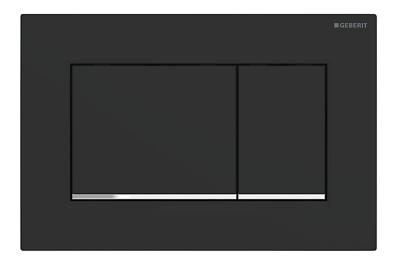 GEBERIT SIGMA30 betjeningsplade dobbeltskyl sort