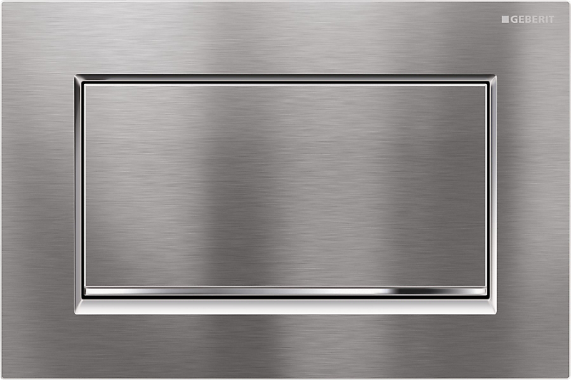 GEBERIT SIGMA30 betjeningsplade børstet/krom/børstet. 1 skyl