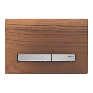 GEBERIT SIGMA50 betjeningsplade 246x164x14mm forkromet/nøddetræ